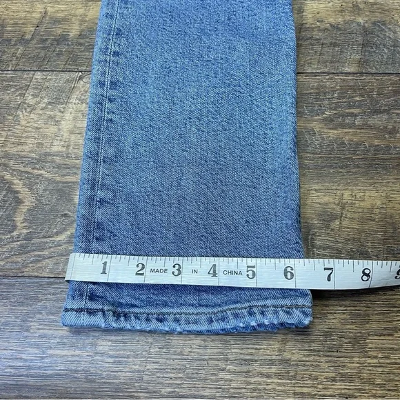 Agolde Riley Jeans Straight Crop High Rise Button Fly Womens 27 Distressed - Picture 5 of 11